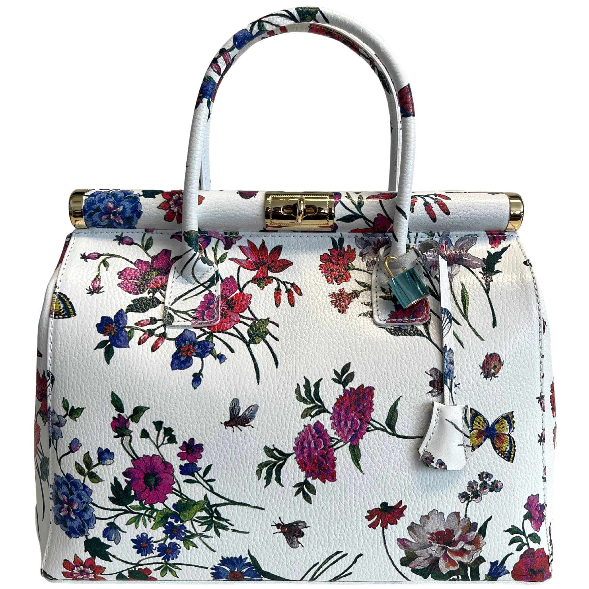 Modarno Handbag Borsa Donna a Mano Pelle con Tracolla Bauletto 35x28x16 cm (Fantasia Fiore) in Organizer borsa Modarno - Sesto Fiorentino, commercioVirtuoso.it