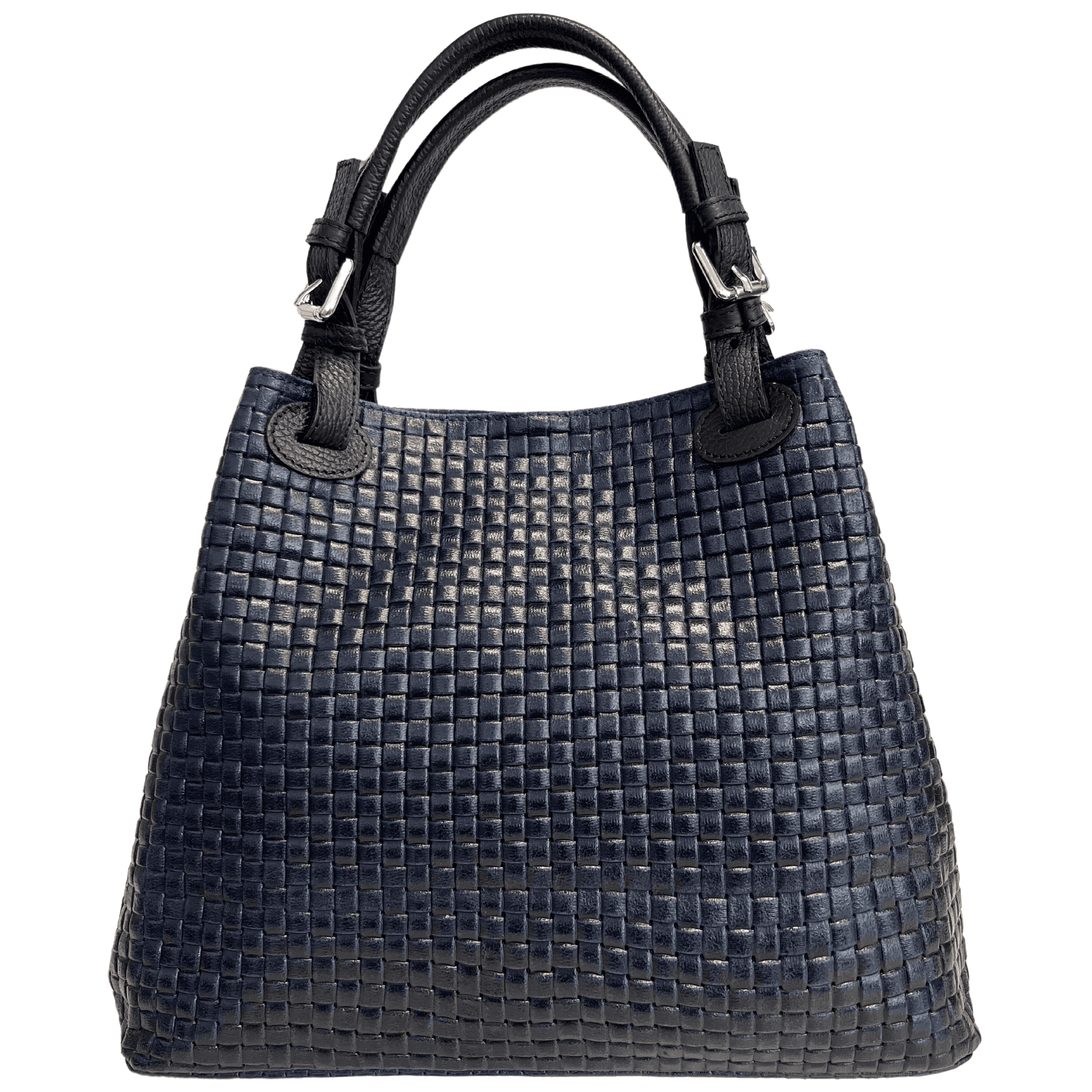 Modarno Borsa a Mano Stampa Intrecciata da Donna con Tracolla in vera pelle made in Italy - 33x17x29 Cm in Organizer borsa Modarno - Sesto Fiorentino, commercioVirtuoso.it