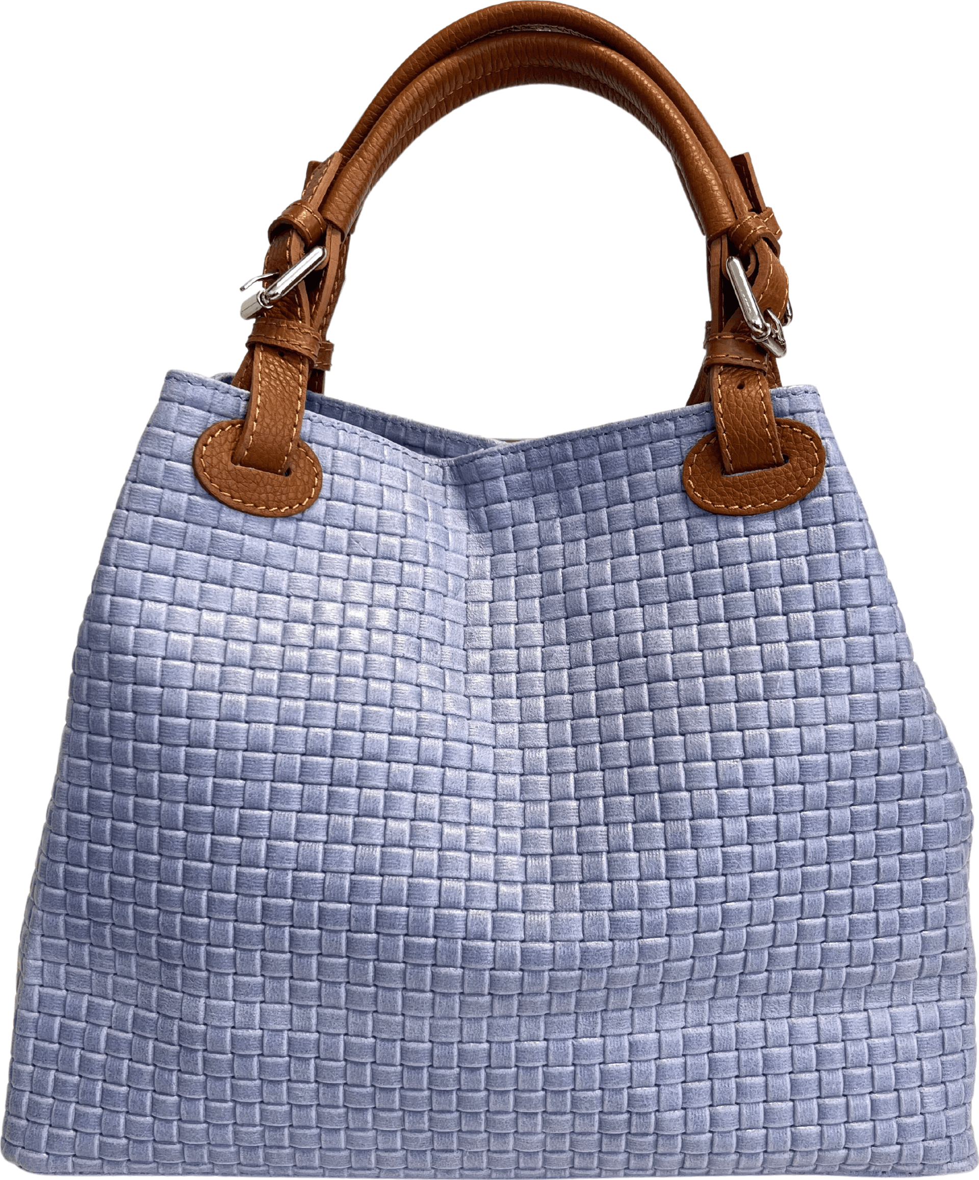 Modarno Borsa a Mano Stampa Intrecciata da Donna con Tracolla in vera pelle made in Italy - 33x17x29 Cm in Organizer borsa Modarno - Sesto Fiorentino, commercioVirtuoso.it
