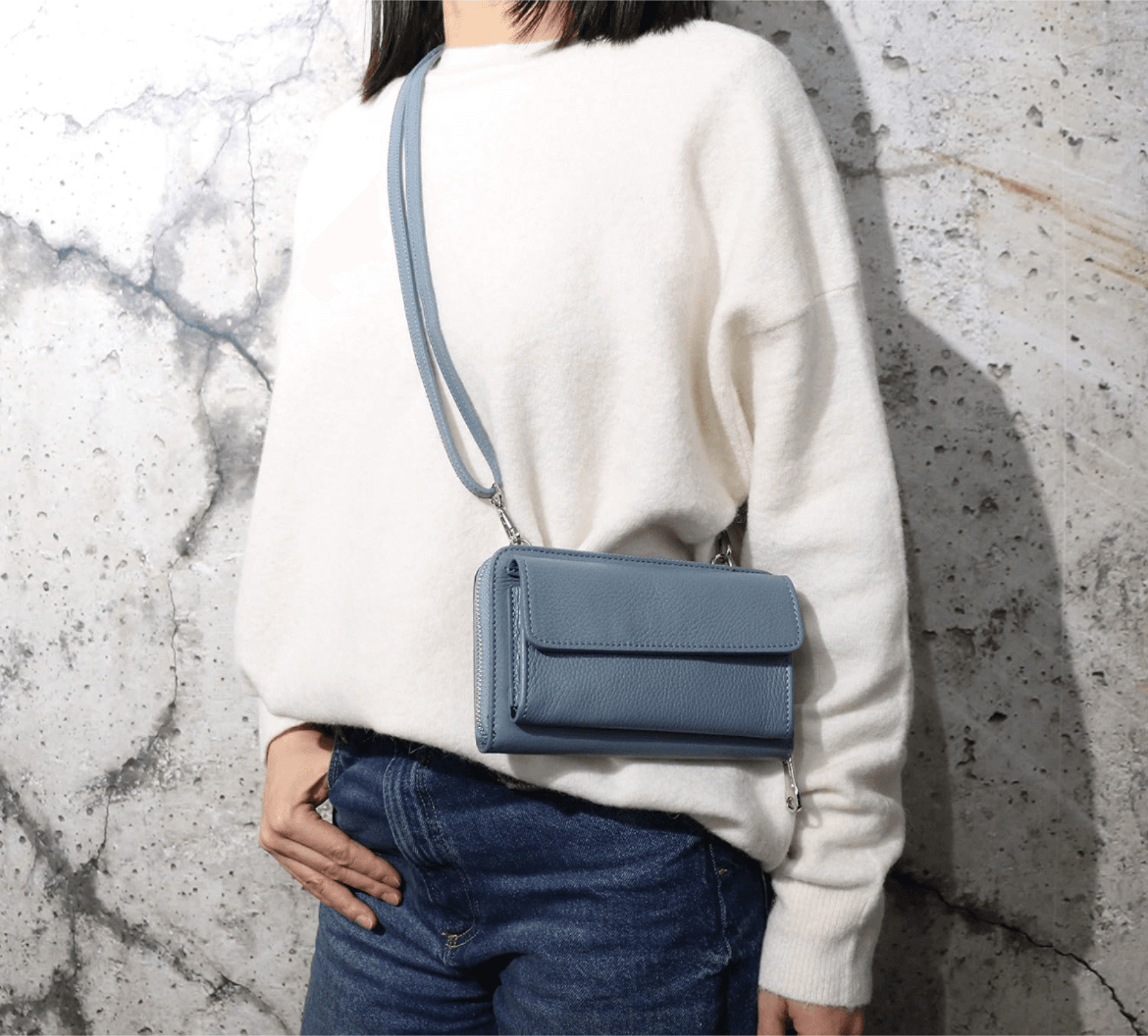 Modarno borsa a tracolla multifunzionale, borsa per cellulare a portafoglio in vera pelle, adatta per telefoni cellulari fino a 6,7 pollici in Organizer borsa Modarno - Sesto Fiorentino, commercioVirtuoso.it