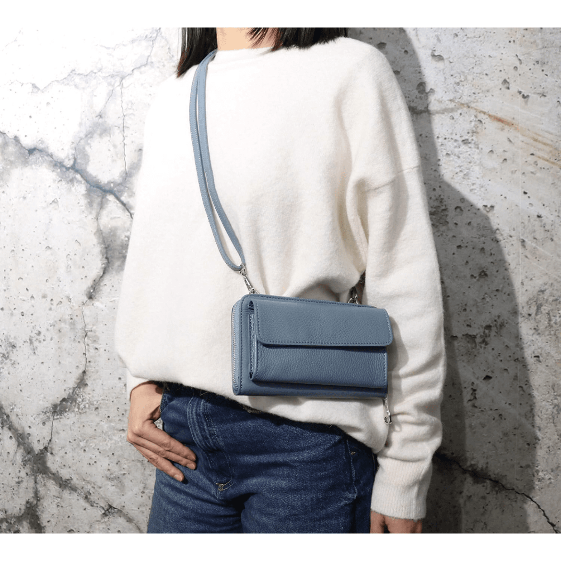 Modarno borsa a tracolla multifunzionale, borsa per cellulare a portafoglio in vera pelle, adatta per telefoni cellulari fino a 6,7 pollici in Organizer borsa Modarno - Sesto Fiorentino, commercioVirtuoso.it