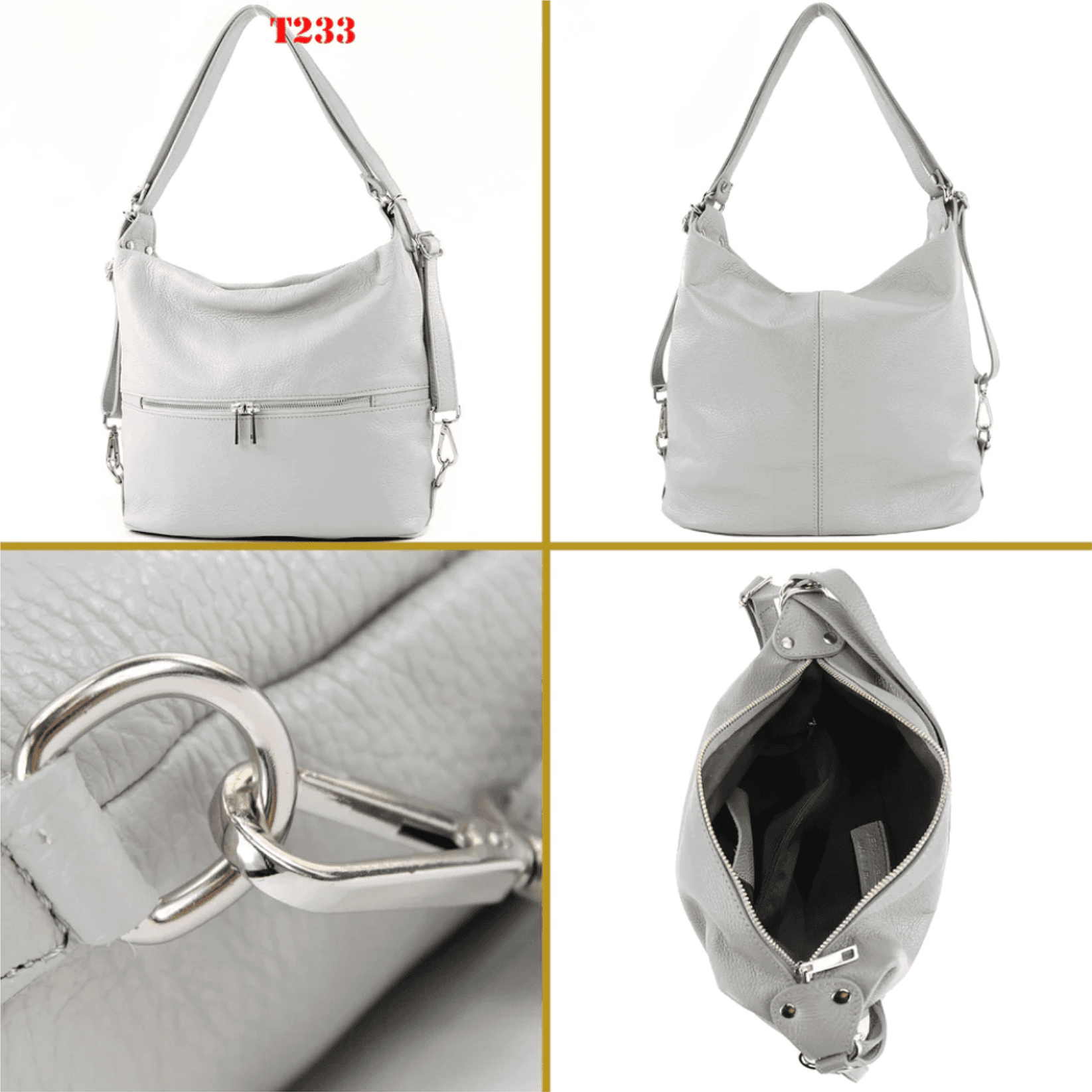 Modarno Borsa spalla da donna e borsa zaino 2 in 1 realizzato a mano, in vera pelle in Organizer borsa Modarno - Sesto Fiorentino, commercioVirtuoso.it