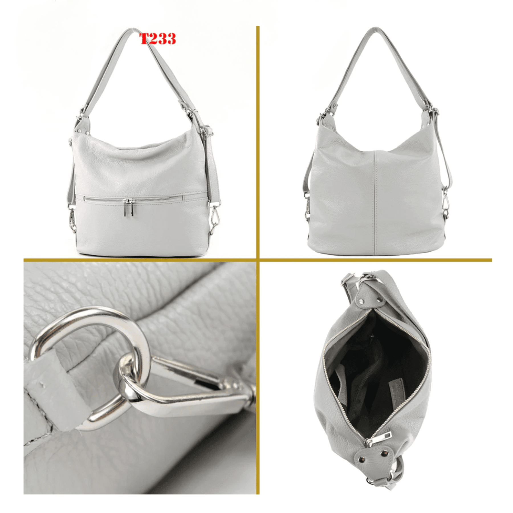 Modarno Borsa spalla da donna e borsa zaino 2 in 1 realizzato a mano, in vera pelle in Organizer borsa Modarno - Sesto Fiorentino, commercioVirtuoso.it