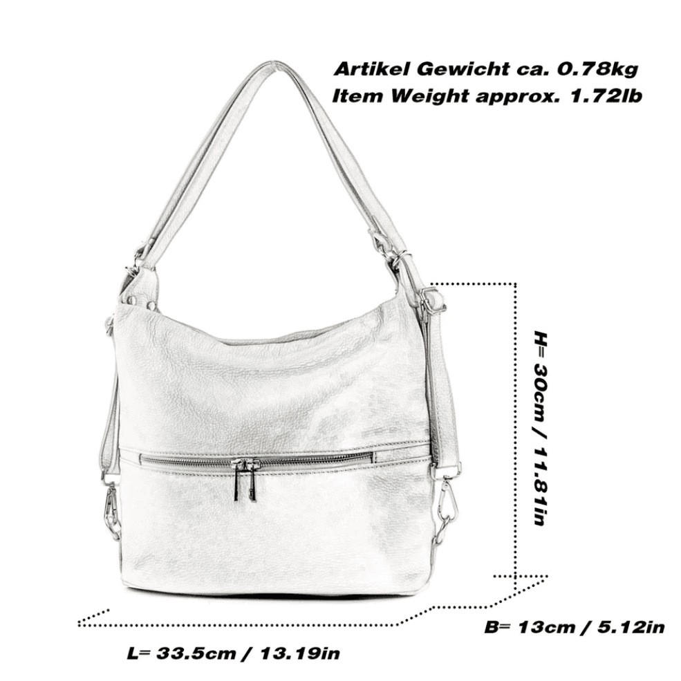 Modarno Borsa spalla da donna e borsa zaino 2 in 1 realizzato a mano, in vera pelle in Organizer borsa Modarno - Sesto Fiorentino, commercioVirtuoso.it