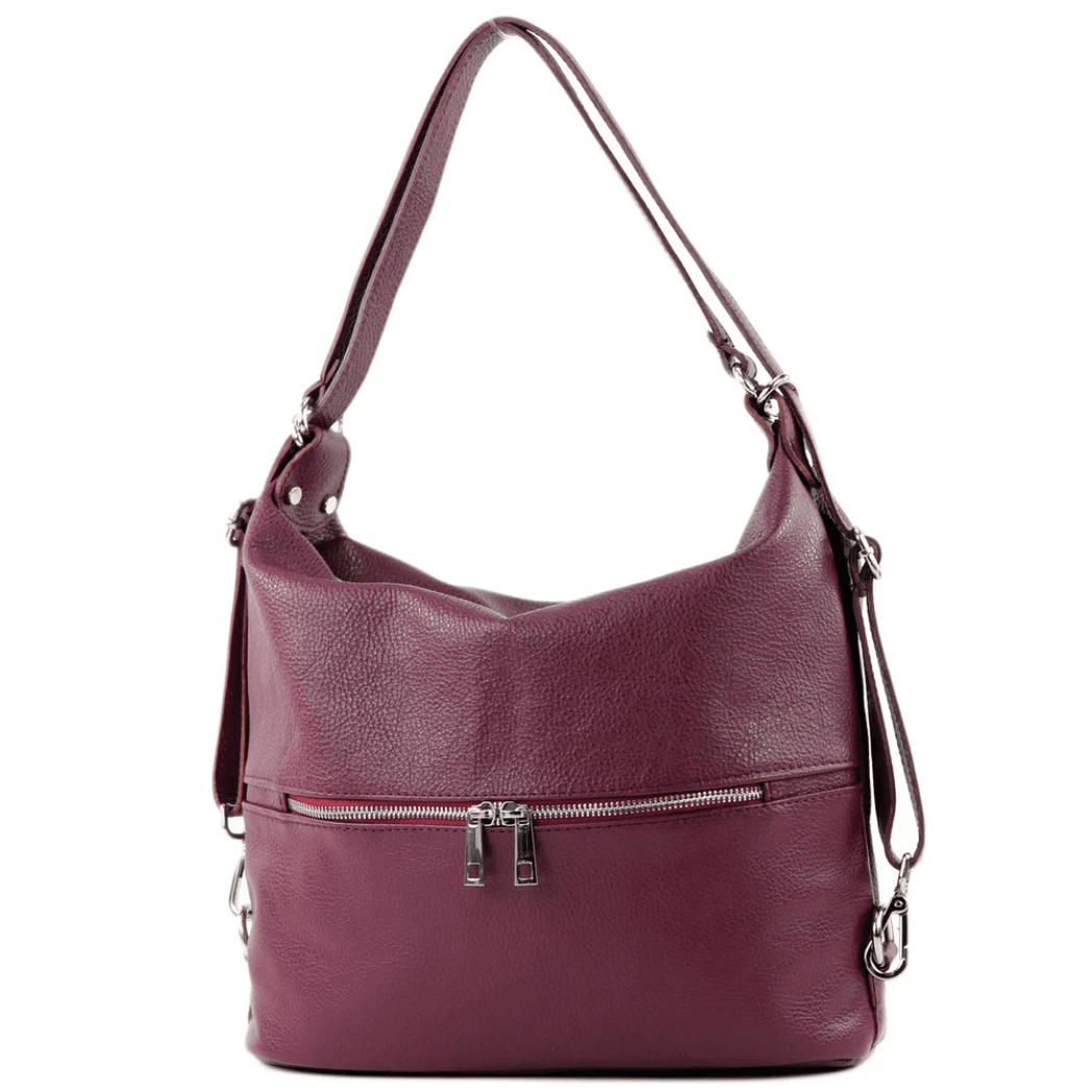 Modarno Borsa spalla da donna e borsa zaino 2 in 1 realizzato a mano, in vera pelle in Organizer borsa Modarno - Sesto Fiorentino, commercioVirtuoso.it