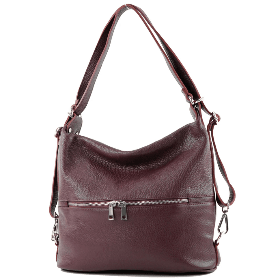 Modarno Borsa spalla da donna e borsa zaino 2 in 1 realizzato a mano, in vera pelle in Organizer borsa Modarno - Sesto Fiorentino, commercioVirtuoso.it