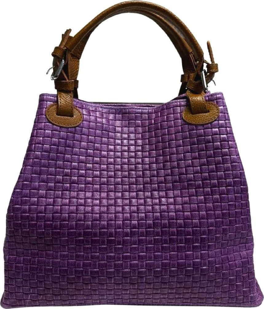 Modarno Borsa a Mano Stampa Intrecciata da Donna con Tracolla in vera pelle made in Italy - 33x17x29 Cm in Organizer borsa Modarno - Sesto Fiorentino, commercioVirtuoso.it