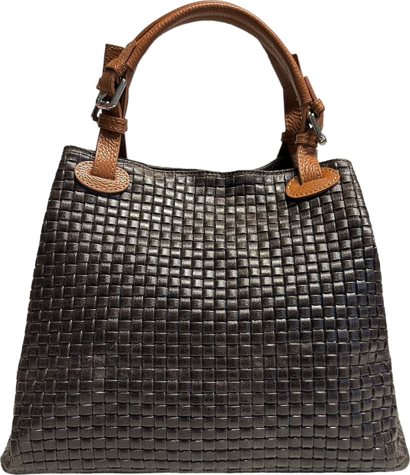 Modarno Borsa a Mano Stampa Intrecciata da Donna con Tracolla in vera pelle made in Italy - 33x17x29 Cm in Organizer borsa Modarno - Sesto Fiorentino, commercioVirtuoso.it