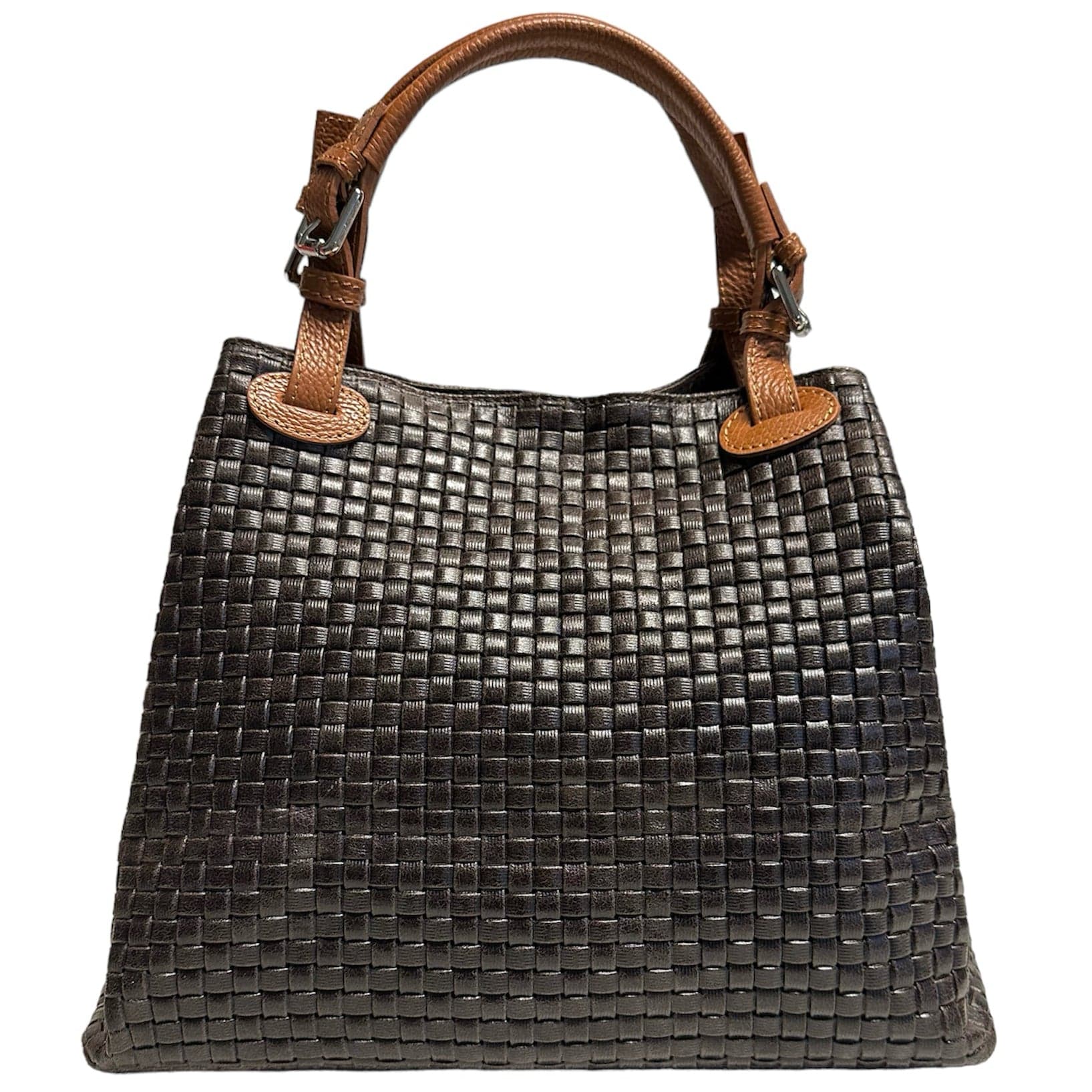 Modarno Borsa a Mano Stampa Intrecciata da Donna con Tracolla in vera pelle made in Italy - 33x17x29 Cm in Organizer borsa Modarno - Sesto Fiorentino, commercioVirtuoso.it