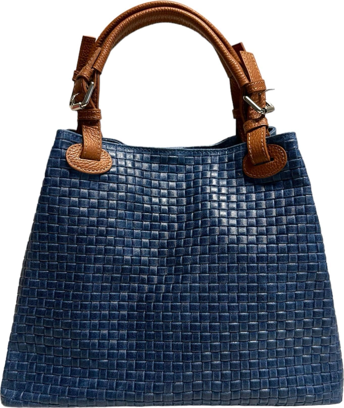 Modarno Borsa a Mano Stampa Intrecciata da Donna con Tracolla in vera pelle made in Italy - 33x17x29 Cm in Organizer borsa Modarno - Sesto Fiorentino, commercioVirtuoso.it