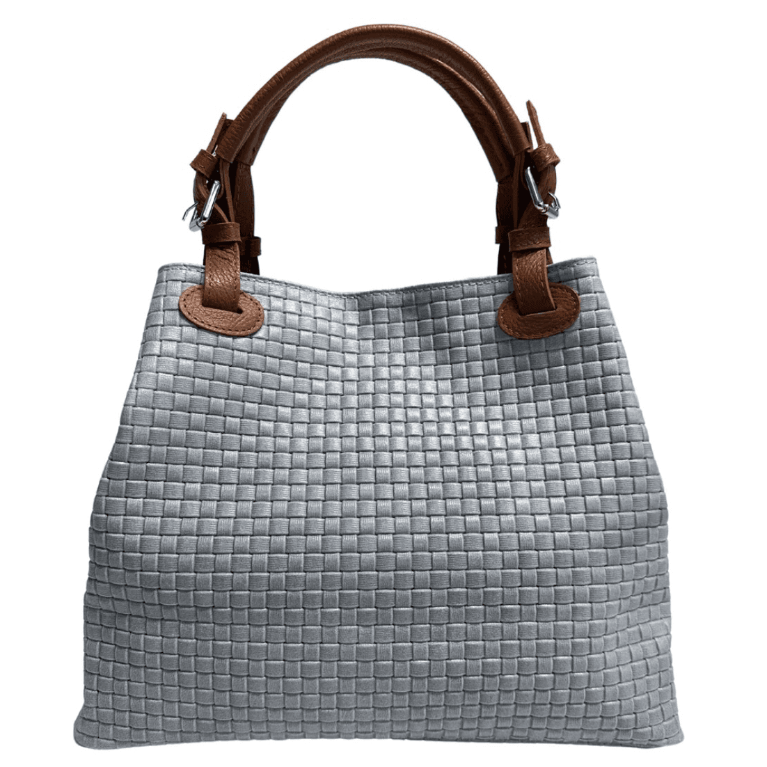 Modarno Borsa a Mano Stampa Intrecciata da Donna con Tracolla in vera pelle made in Italy - 33x17x29 Cm in Organizer borsa Modarno - Sesto Fiorentino, commercioVirtuoso.it