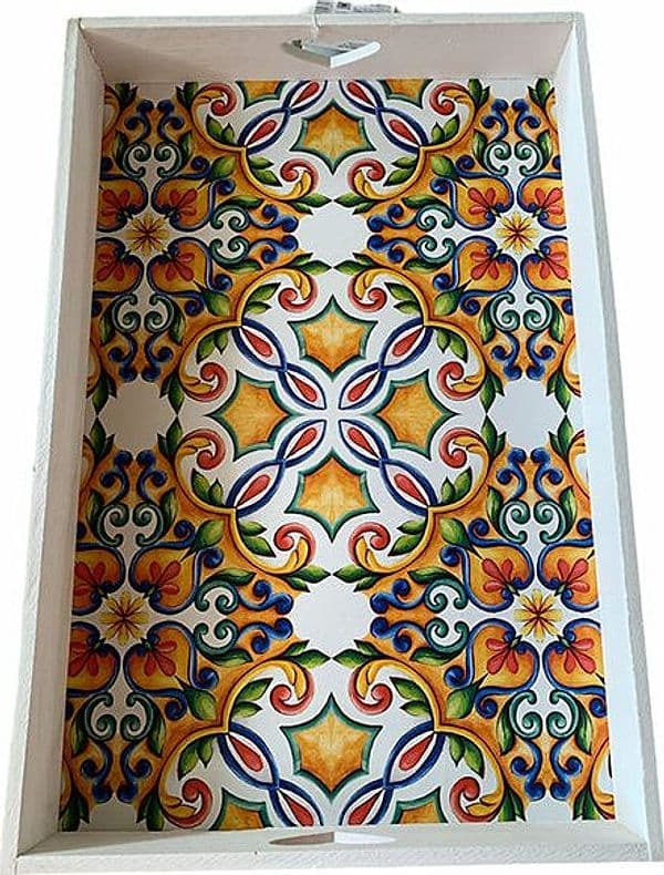 Vassoio "La Terra del Sole" in legno colorato 30 x 45 cm per ogni portata - 6