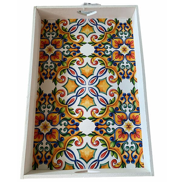 Vassoio "La Terra del Sole" in legno colorato 30 x 45 cm per ogni portata - 6