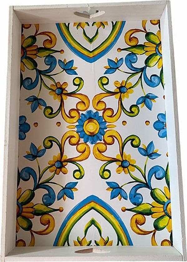 Vassoio "La Terra del Sole" in legno colorato 30 x 45 cm per ogni portata - 5