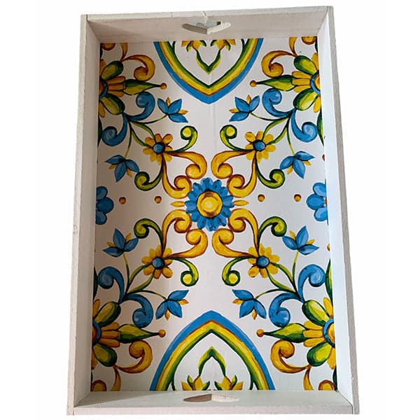 Vassoio "La Terra del Sole" in legno colorato 30 x 45 cm per ogni portata - 5
