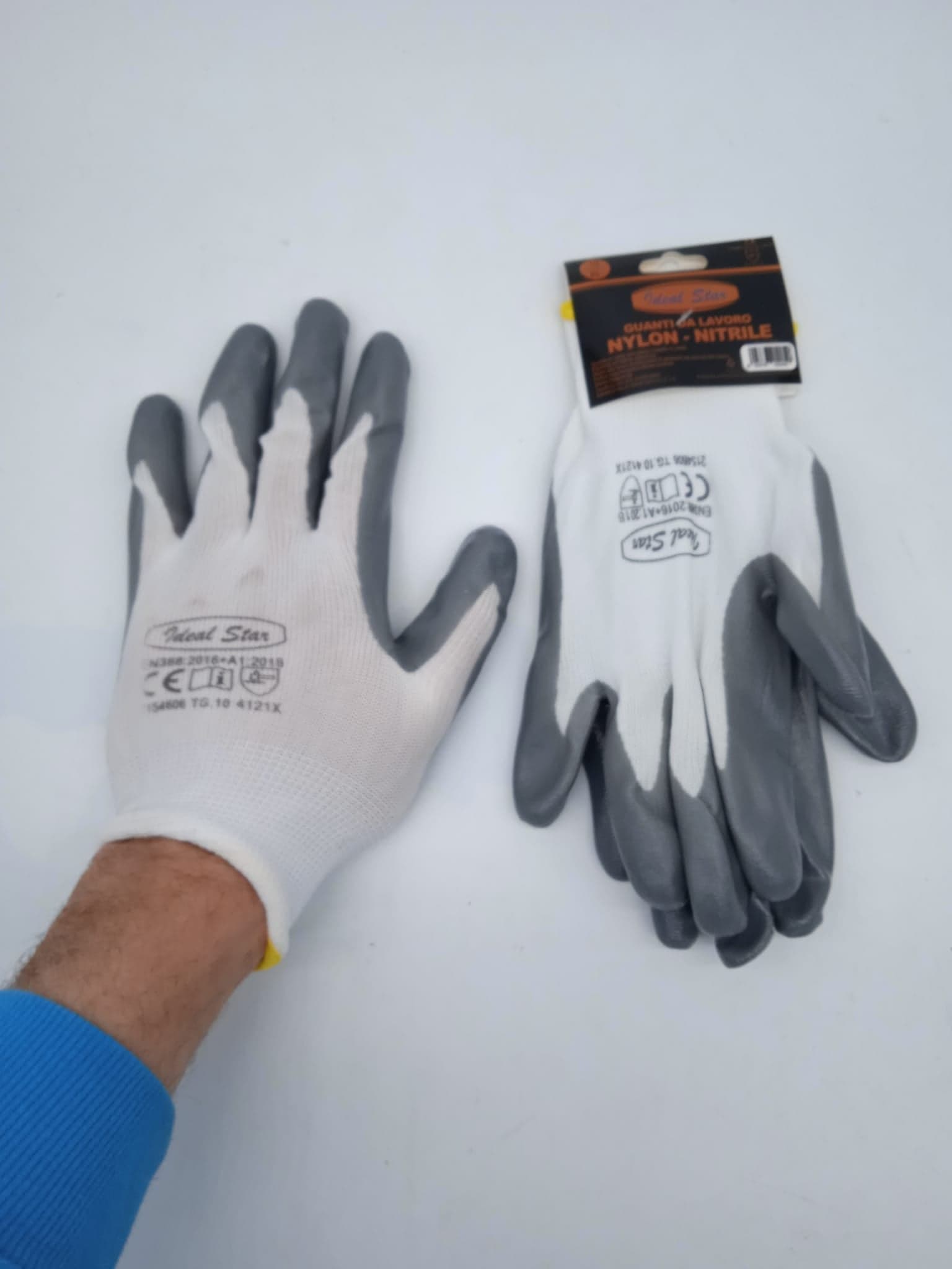 Guanto Da Lavoro In Nylon Nitrile Tg. 8/M Ideal Star