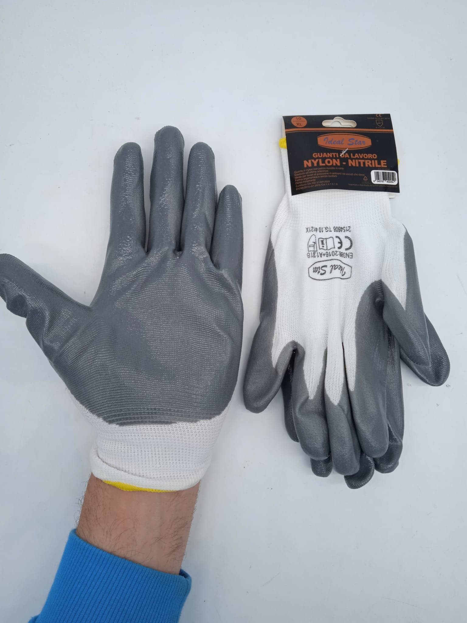 Guanto Da Lavoro In Nylon Nitrile Tg. 8/M Ideal Star