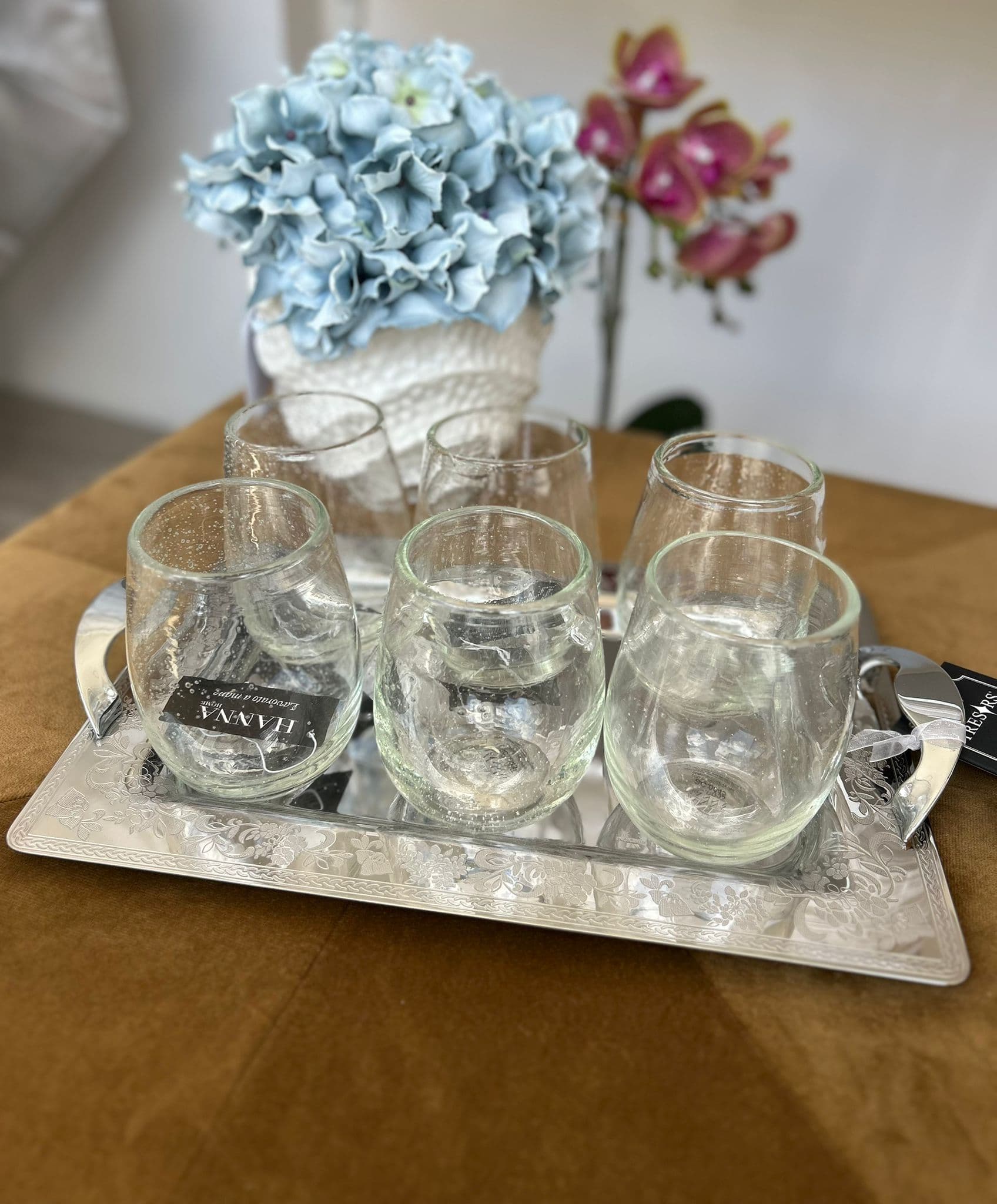 Set 6 Bicchieri Acqua Hanna Home in Vetro in Calici da acqua The King Luxury - San Marcellino, commercioVirtuoso.it