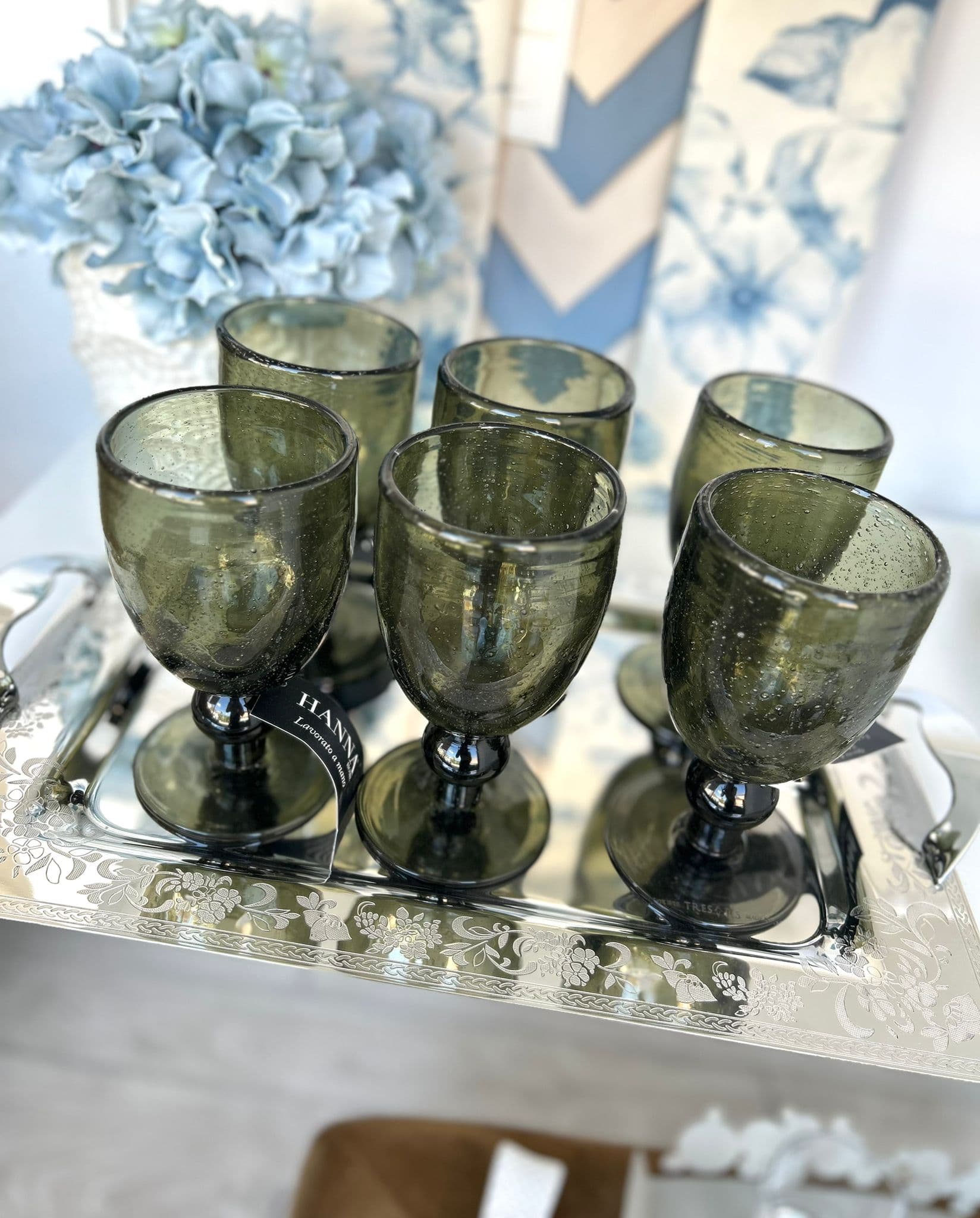 Set 6 Calici Vino Hanna Home in Vetro in Calici da acqua The King Luxury - San Marcellino, commercioVirtuoso.it