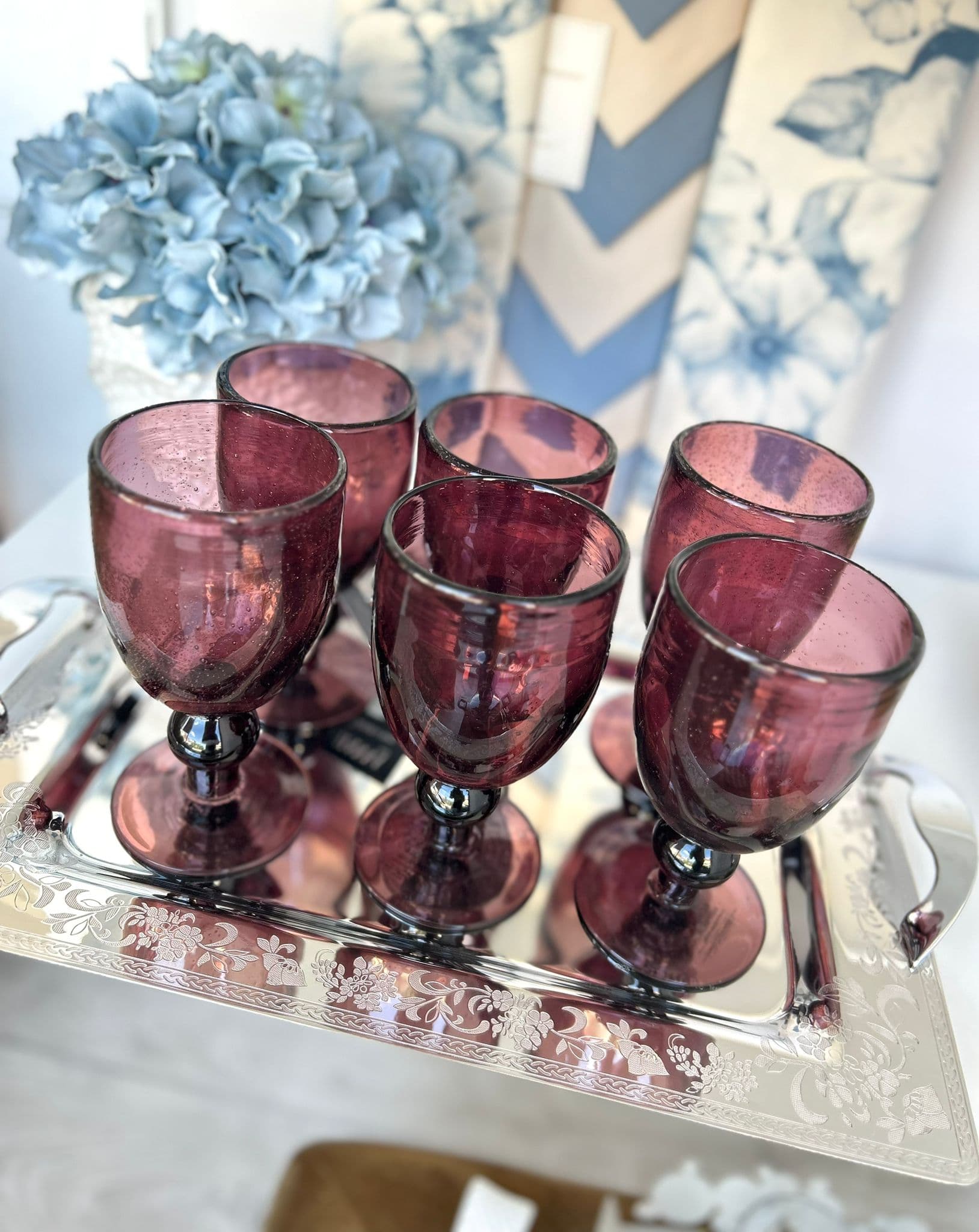 Set 6 Calici Vino Hanna Home in Vetro in Calici da acqua The King Luxury - San Marcellino, commercioVirtuoso.it
