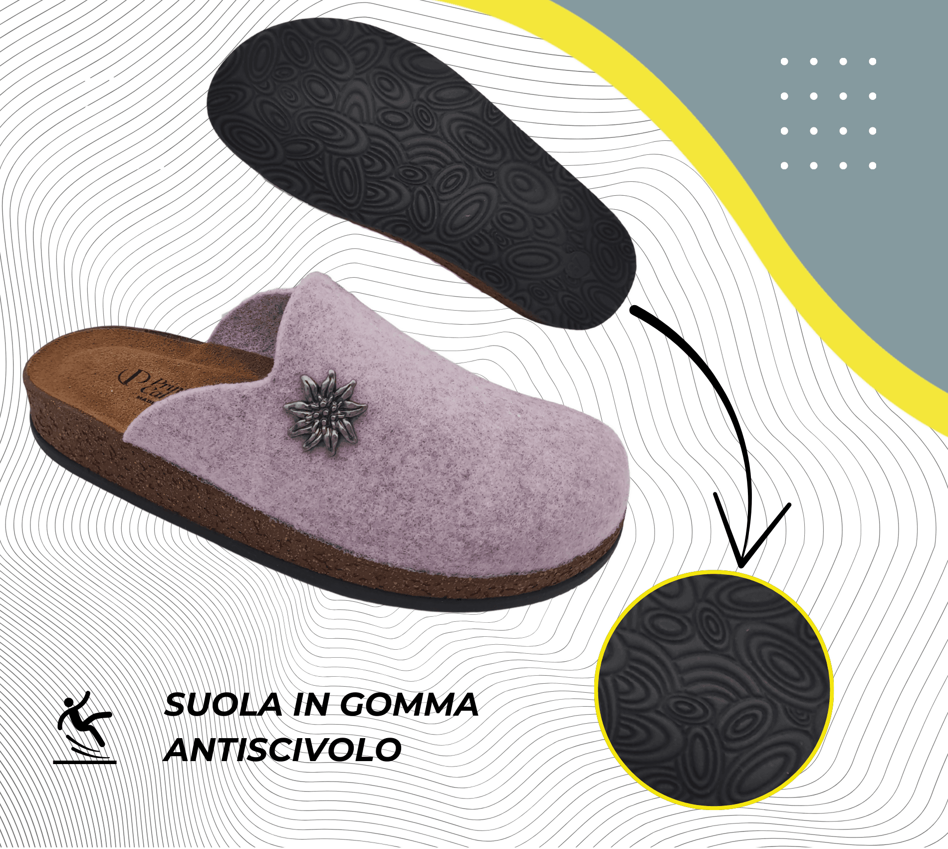 Originali Zoccoli Alpini, Ciabatte Uomo e Donna Invernali, Calde Sabot Tirolesi in Lana Cotta, 100% Made in Italy in Ciabatte moda Primo Calzature - Venezia, commercioVirtuoso.it