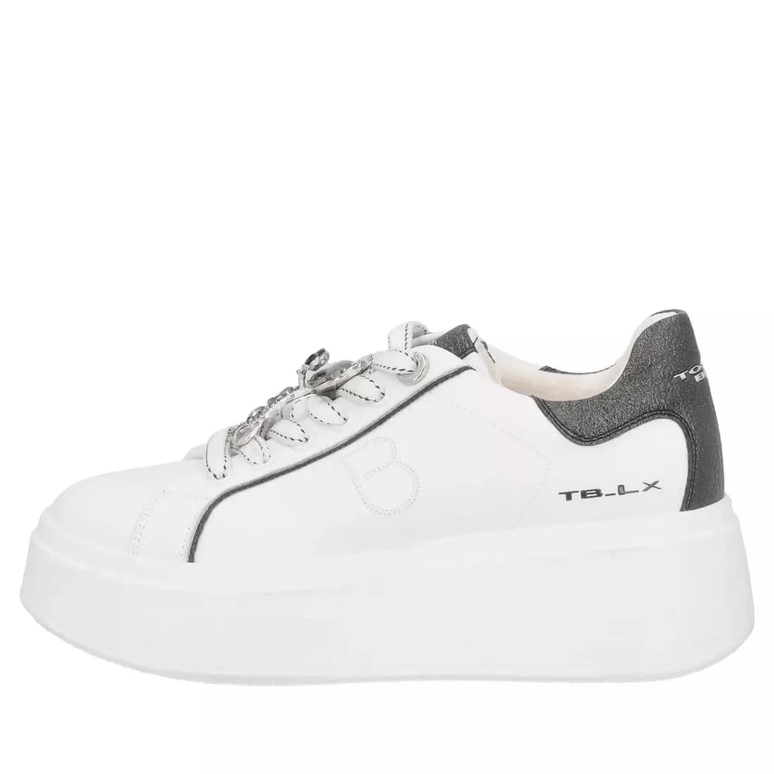 ToscaBlu Donna Sneakers Clara in pelle con accessorio gatto colore bianco/nero in Sneaker casual Cantali Calzature - Randazzo, commercioVirtuoso.it