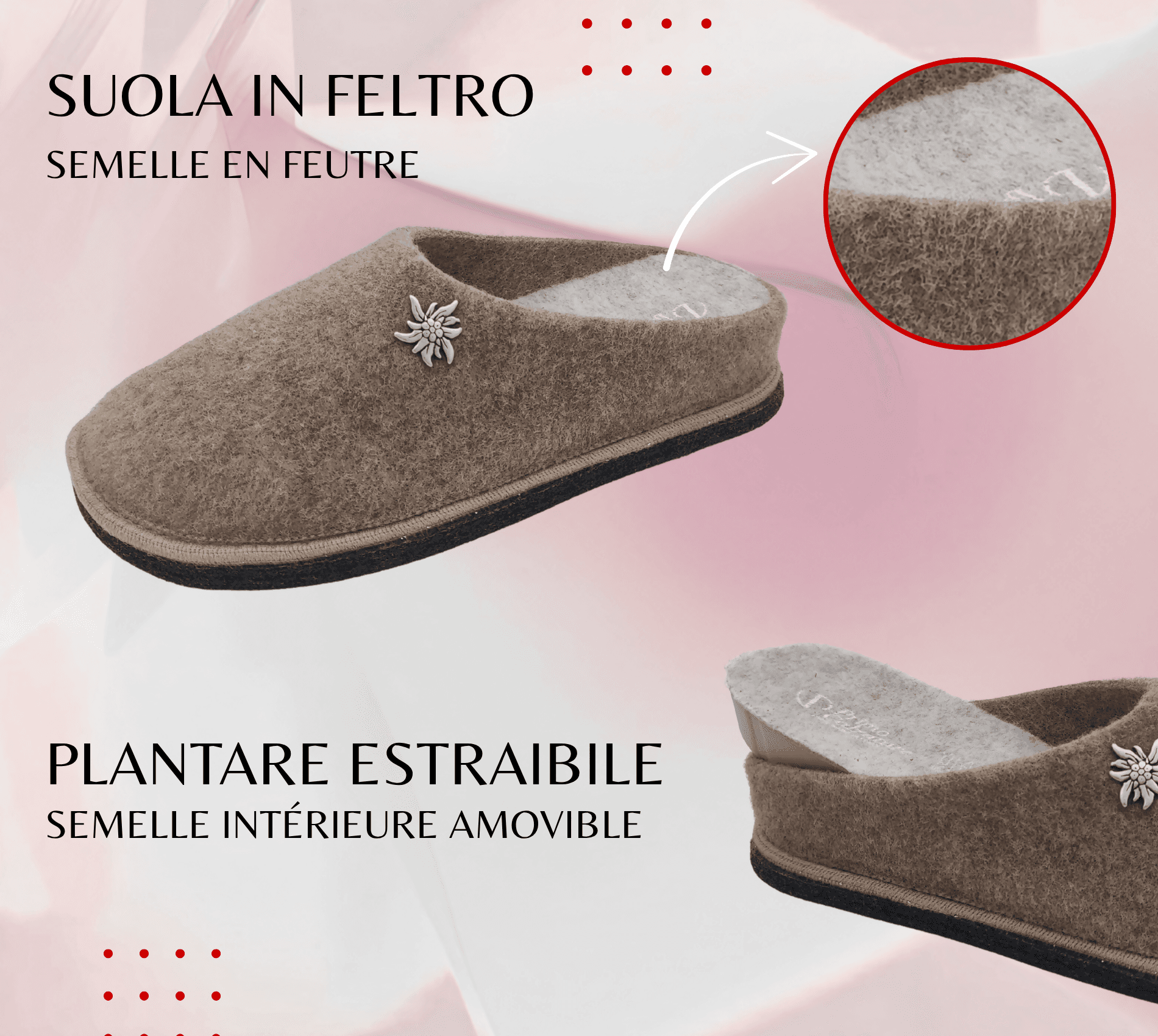 Primo Calzature Ciabatte Donna ValGardena Pantofole Invernali da Casa in Lana, Suola in Feltro con Plantare Estraibile in Ciabatte moda Primo Calzature - Venezia, commercioVirtuoso.it