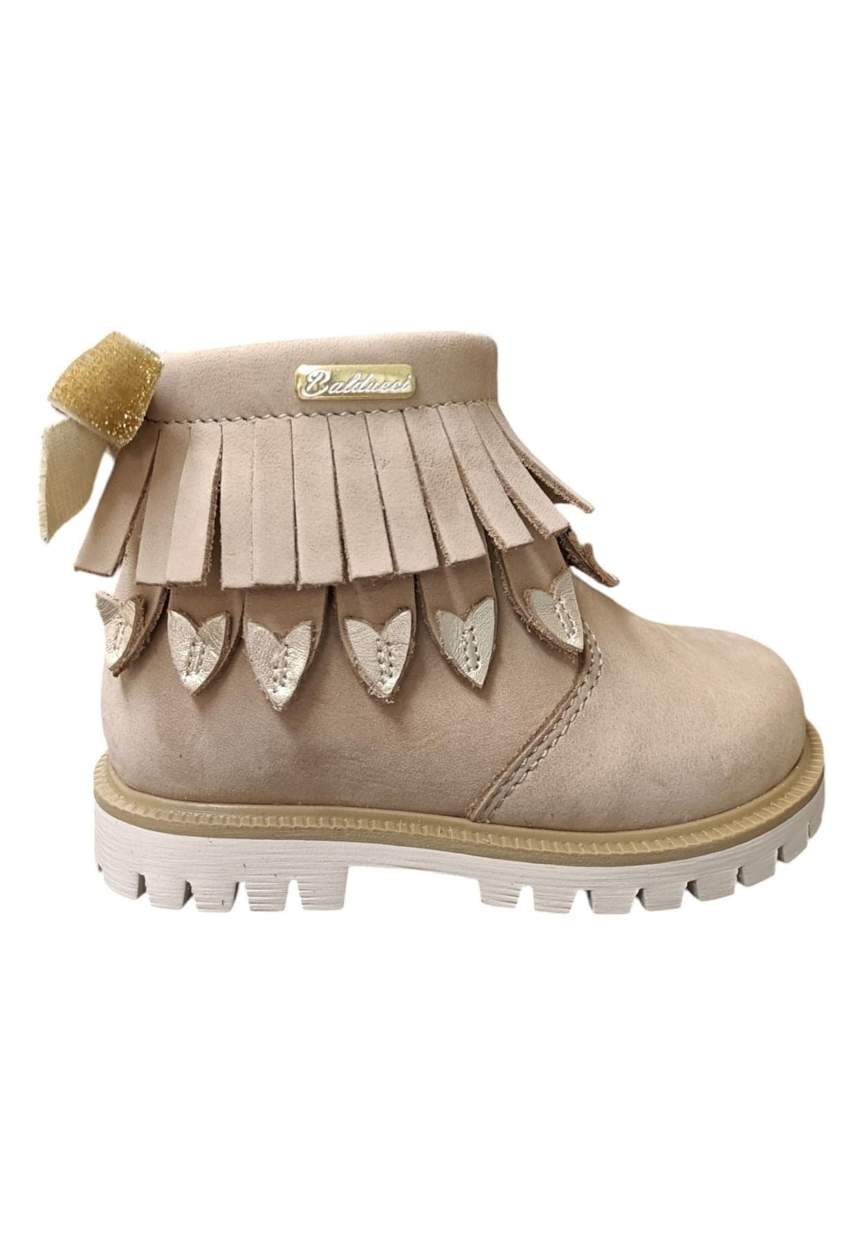 Stivaletto Bambina Balducci MATRIX Taupe Oro con Zip - Primi Passi Suede - 6