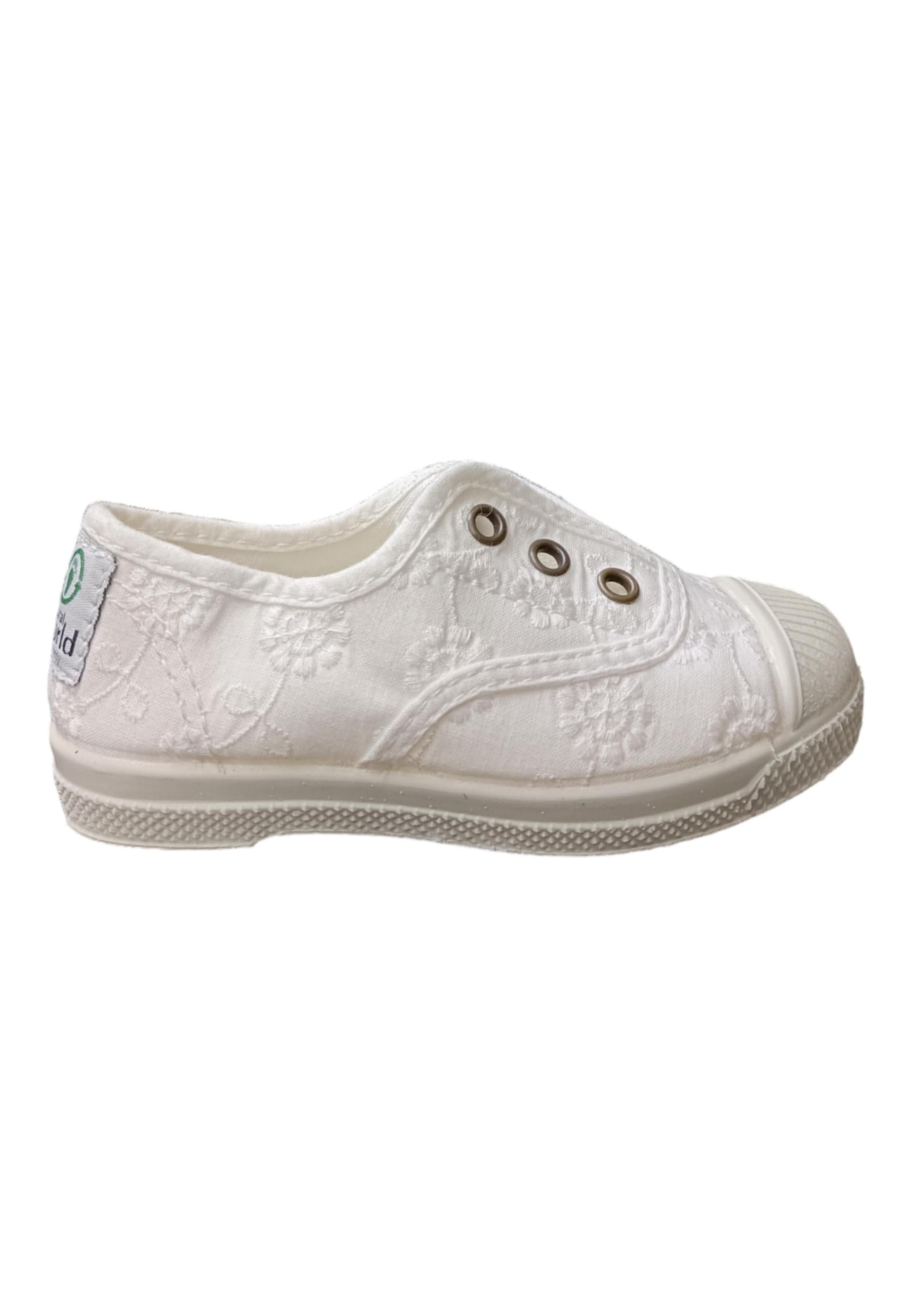 Scarpe sneakers Bambine e ragazze natural world 474  bianco elastico - 6