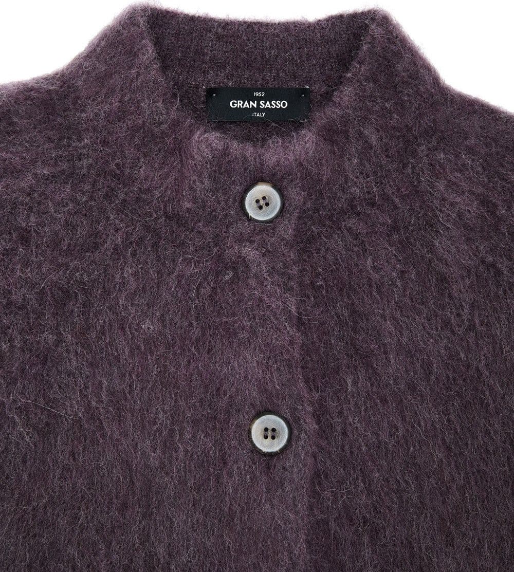 Gran Sasso Cardigan con Colletto alla Corena in Bordeaux da donna in Cardigan Drestige - Casamassima, commercioVirtuoso.it