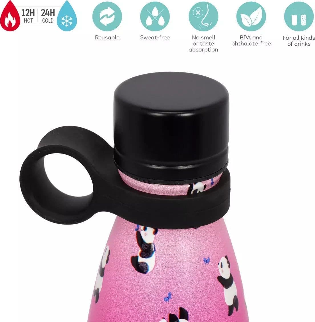 Bottiglia Termica 500 ml - Panda - Hot & Cold in Campioni Cartoleria Deja Vu - Crotone, commercioVirtuoso.it