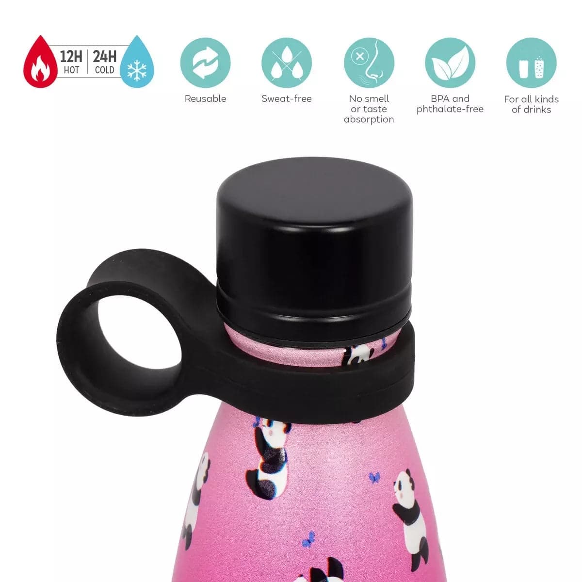 Bottiglia Termica 500 ml - Panda - Hot & Cold in Campioni Cartoleria Deja Vu - Crotone, commercioVirtuoso.it