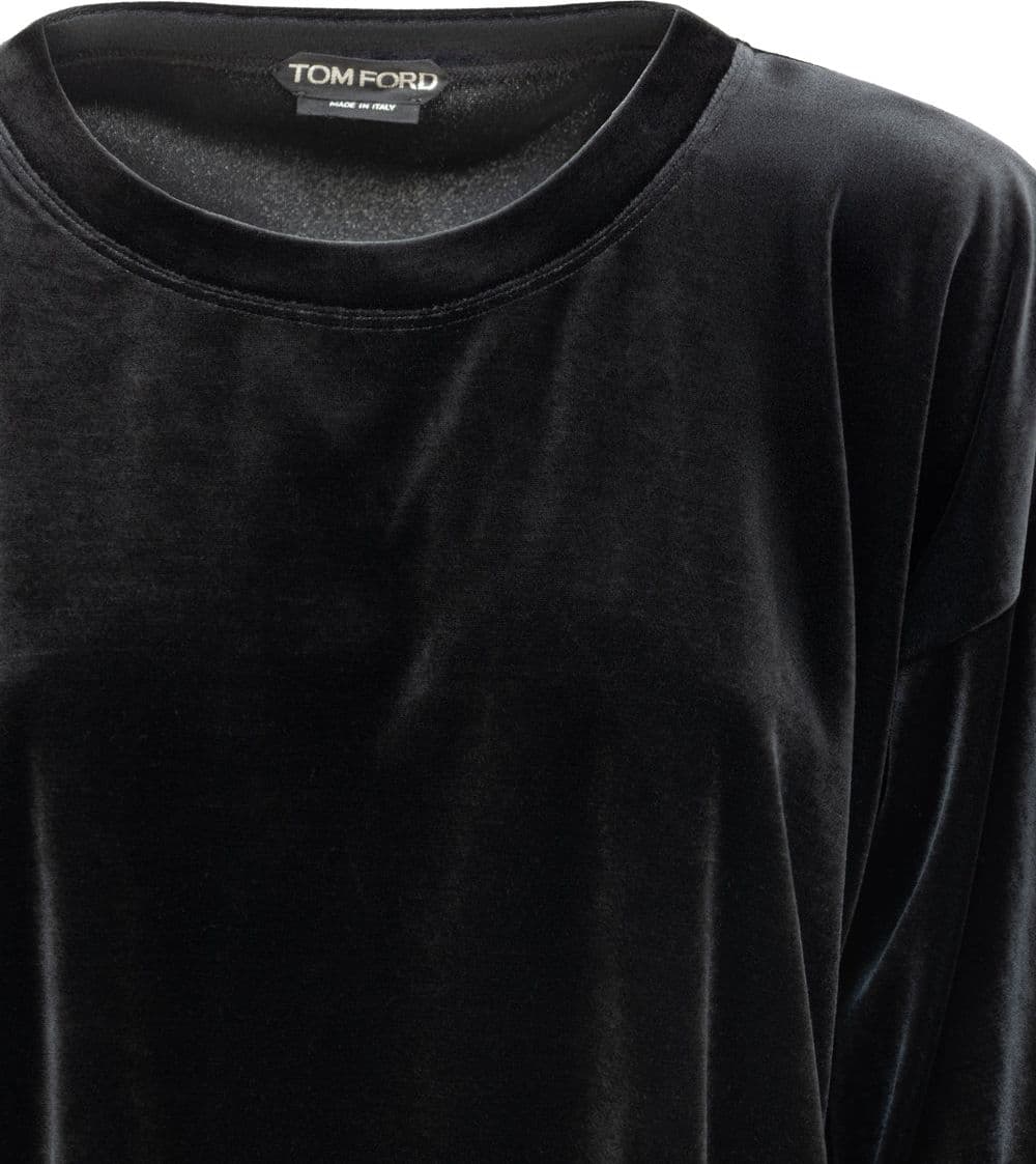 Tom Ford Maglia in Velluto Nera Manica Lunga da donna in T-shirt Drestige - Casamassima, commercioVirtuoso.it