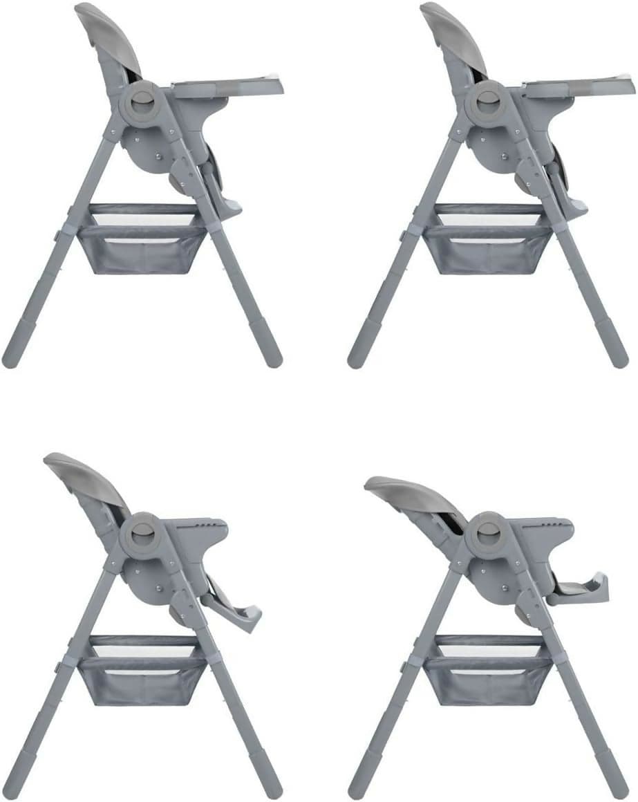 KIKKABOO Seggiolone COMFY+ , regolabile in altezza, con cinture, doppio vassoio, pieghevole, chiusura compatta, comodo, colore GREY, grigio in Seggioloni Sanitaria Gioia del Bimbo - Villa San Giovanni, commercioVirtuoso.it