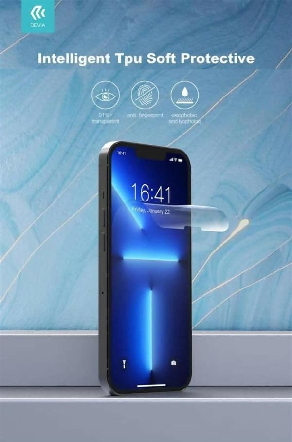 Devia pellicola hydrogel trasparente per smartphone protegge lo schermo da cadute accidentali , autorigenerante idrogel , antigraffio - apple - samsung - oppo ecc. superiore al vetro temperato