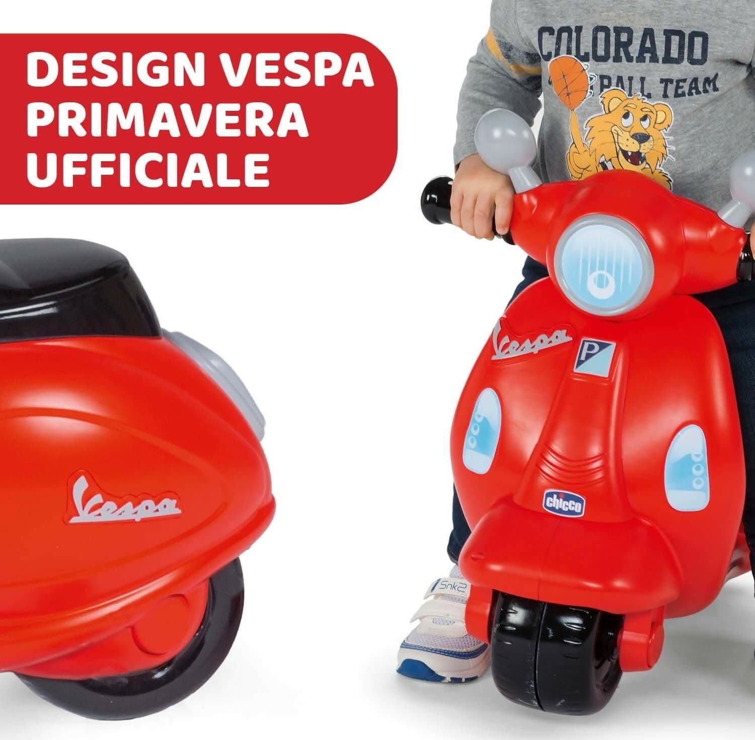 CHICCO Vespa - modello Bambini Primavera colore ROSSO, Moto Giocattolo Cavalcabile con Pannello Elettronico, Luci e Suoni, Ruote di Supporto Rimuovibili, Max 25 Kg - Giochi per Bambini 1-3 Anni in Tricicli Sanitaria Gioia del Bimbo - Villa San Giovanni, commercioVirtuoso.it