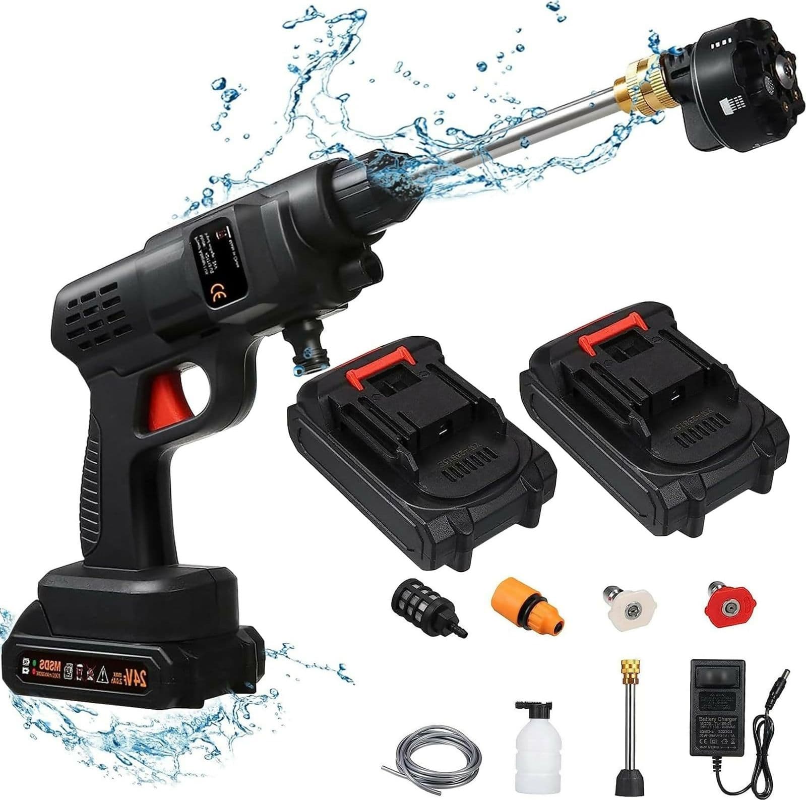 Spruzzatore idropulitrice alta pressione 48v batteria 5600ma tubo 5mt senza fili in Idropulitrici Solgeny - Besate, commercioVirtuoso.it