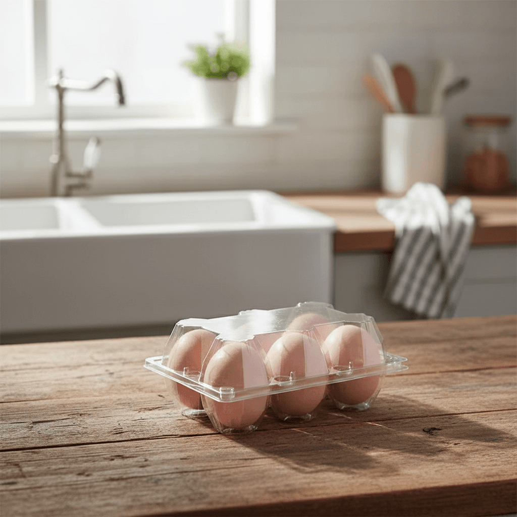50x Confezioni Da 6 Uova In Plastica Trasparente Con Coperchio Da Materiali Riciclati in Scatole e vassoi per uova Cartoniuova.it - Offida, commercioVirtuoso.it
