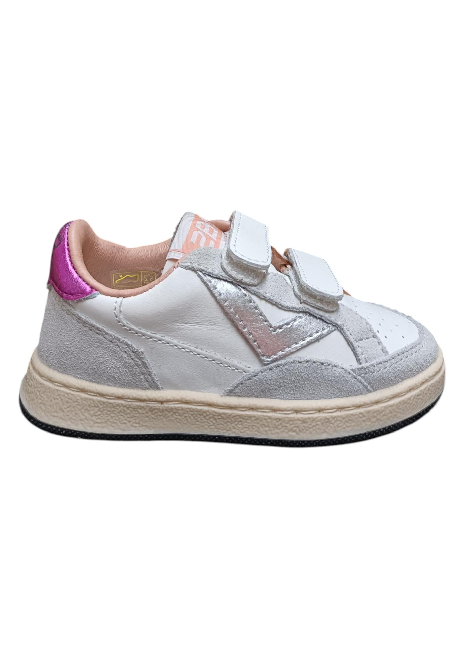 Scarpe sneakers Bambine e ragazze 2B12 BABYMINI PLAY bianco-grigio-fuxja velcro - 6