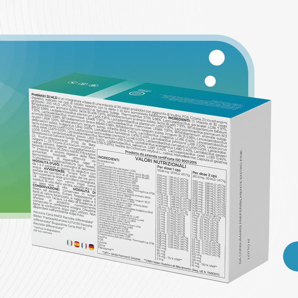 T-rex integratori Probiotici 25 MLD con 30 ceppi. Con prebiotici (Inulina e FOS), Zinco ed enzimi digestivi Fibrazyme™ - 30 capsule in Lactobacillus MyLab Nutrition - Roma, commercioVirtuoso.it