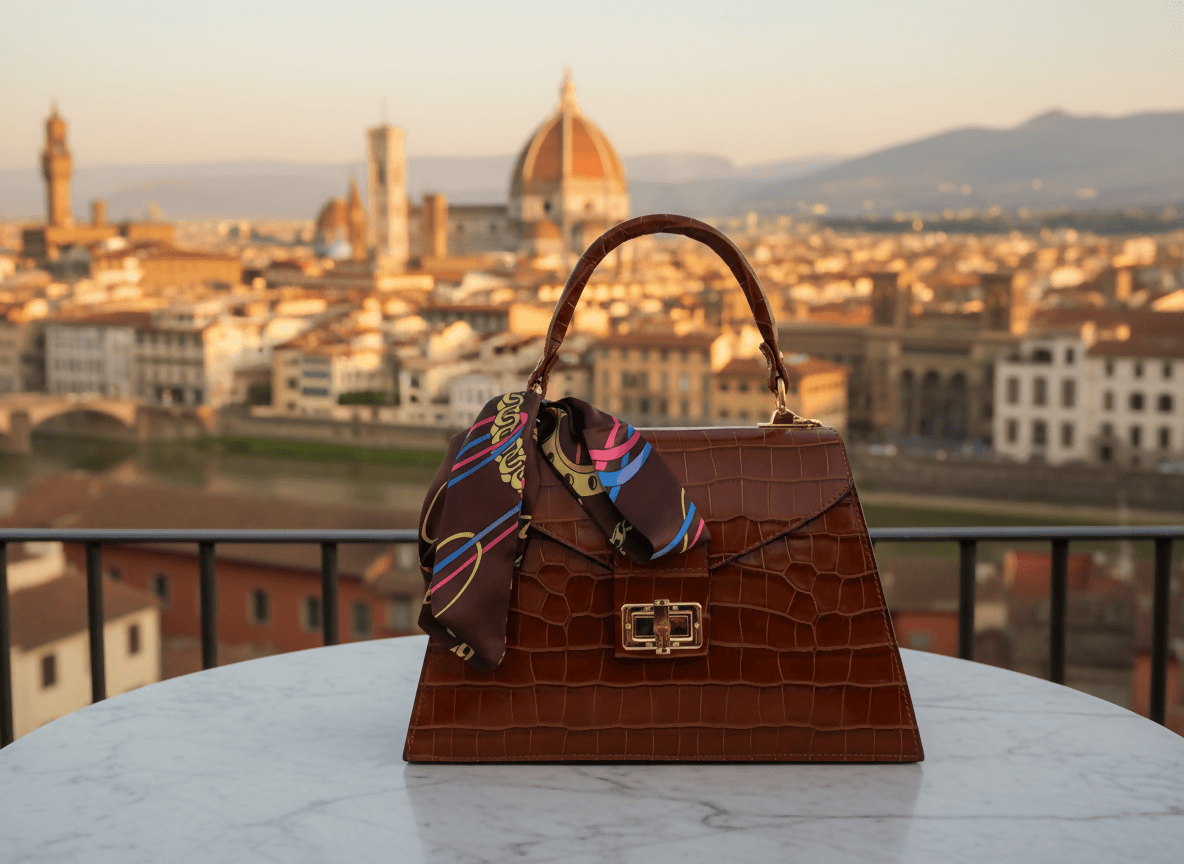 DOPPIASE Borsa a tracolla donna in Vera pelle effetto coccodrillo artigianale Made in Italy 27x17,9.5cm in Borse a tracolla Nanabags - Sesto Fiorentino, commercioVirtuoso.it