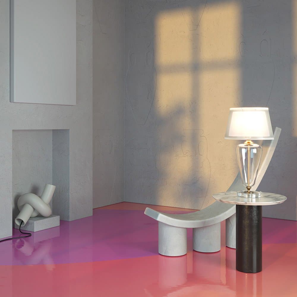 Lampada Da Tavolo Moderno Verre Metallo Ottone 1 Luce E27 40W in Lampade da tavolo e abat-jour LuceArt - Montecorvino Pugliano, commercioVirtuoso.it