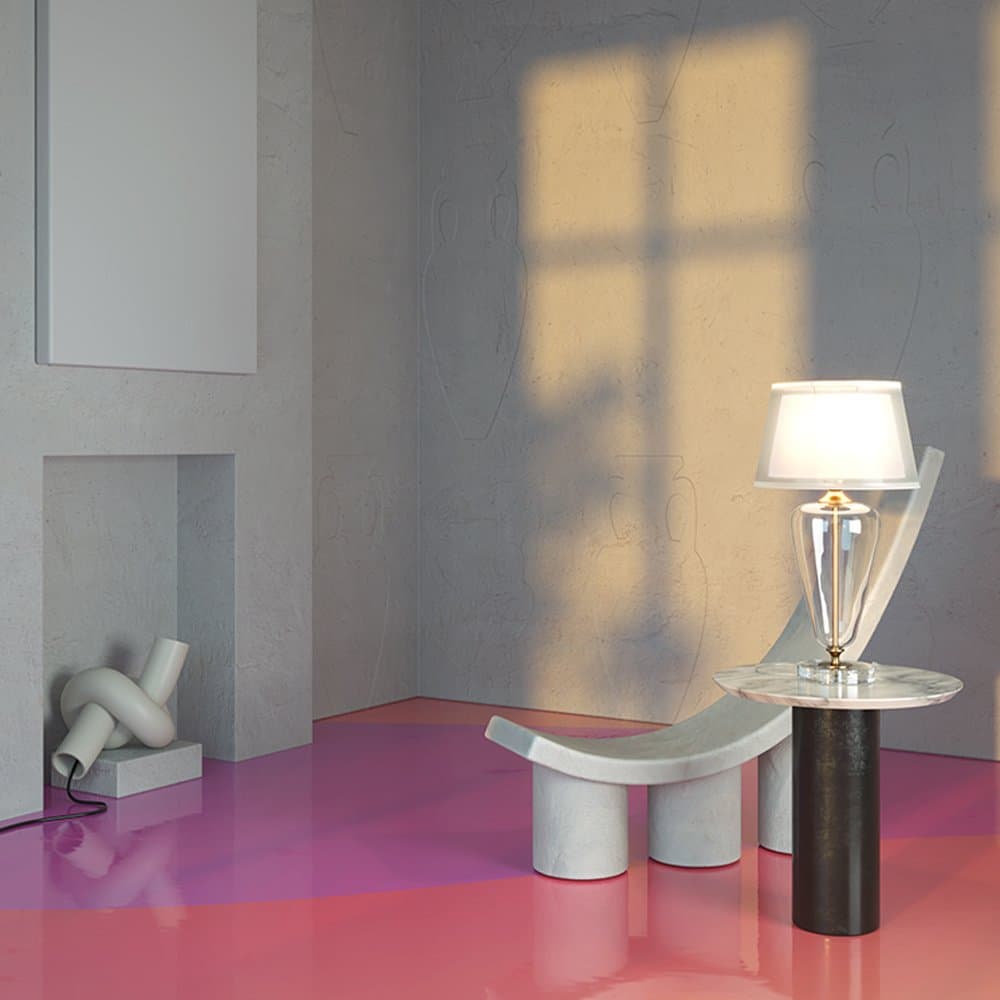 Lampada Da Tavolo Moderno Verre Metallo Ottone 1 Luce E27 40W in Lampade da tavolo e abat-jour LuceArt - Montecorvino Pugliano, commercioVirtuoso.it