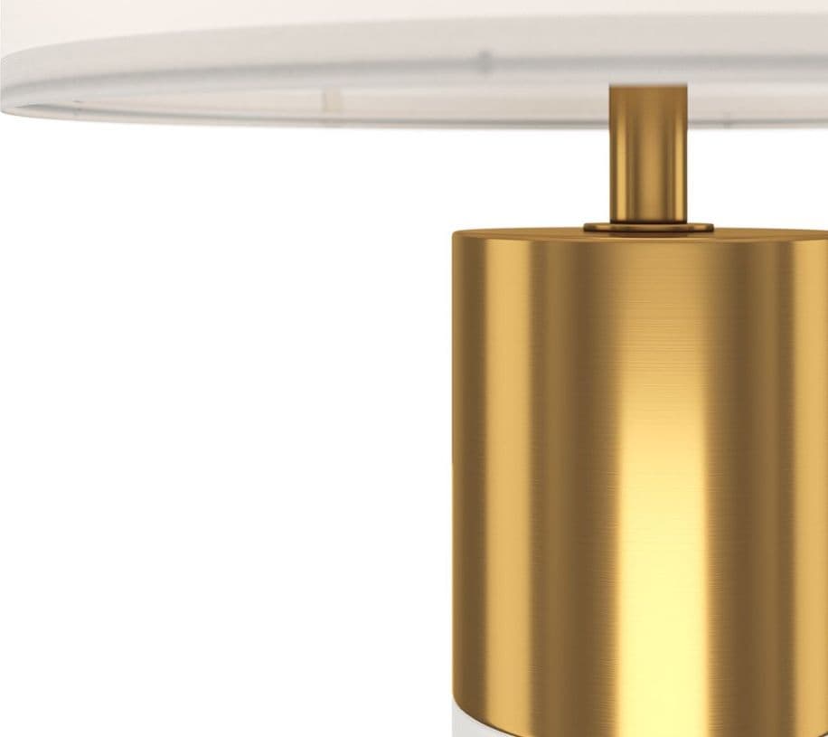 Lampada Da Tavolo Moderno Bianco Metallo Ottone Paralume Tessuto 1 Luce E27 60W in Lampade da tavolo e abat-jour LuceArt - Montecorvino Pugliano, commercioVirtuoso.it