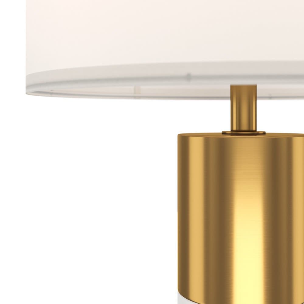 Lampada Da Tavolo Moderno Bianco Metallo Ottone Paralume Tessuto 1 Luce E27 60W in Lampade da tavolo e abat-jour LuceArt - Montecorvino Pugliano, commercioVirtuoso.it