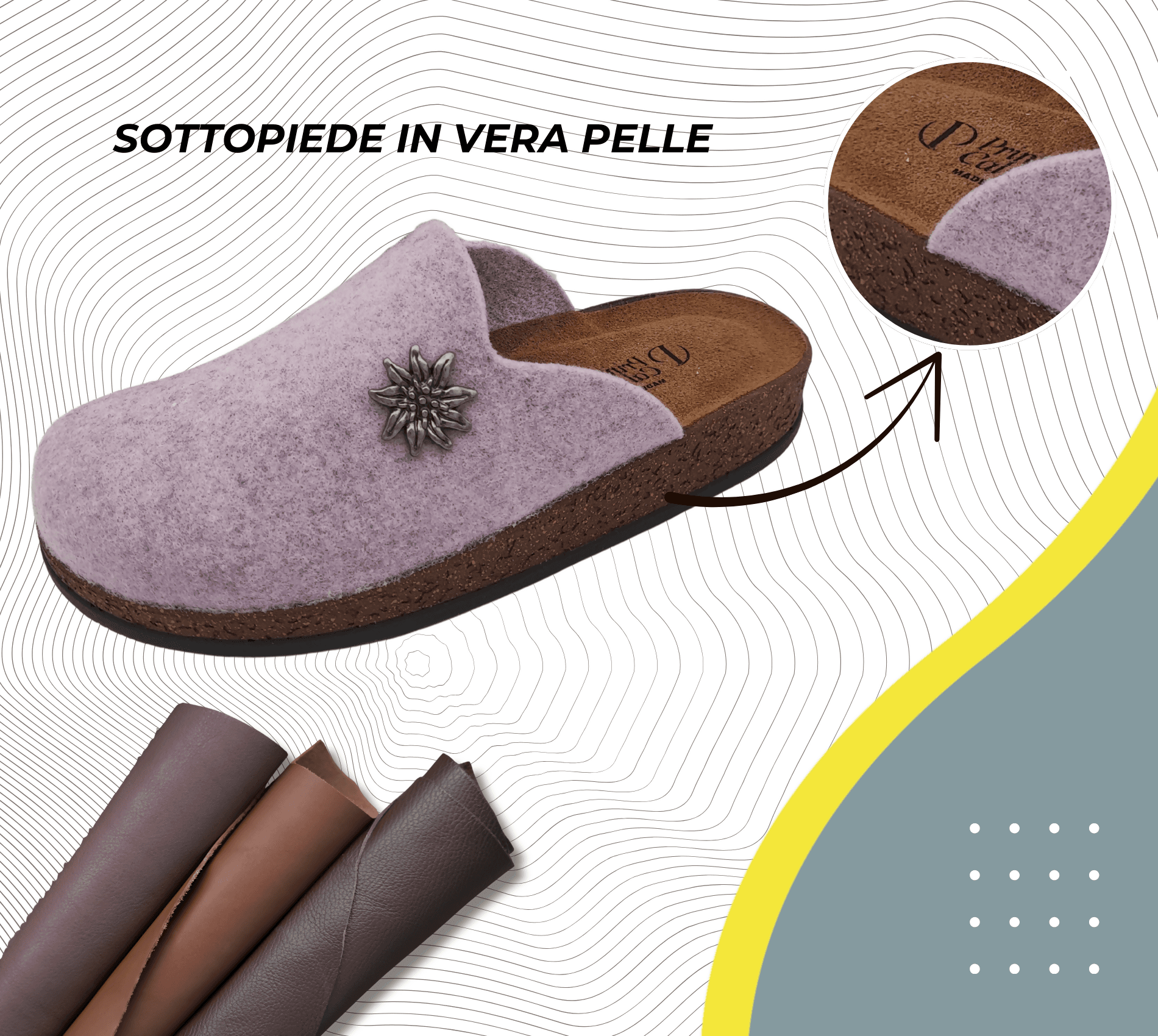 Originali Zoccoli Alpini, Ciabatte Uomo e Donna Invernali, Calde Sabot Tirolesi in Lana Cotta, 100% Made in Italy in Ciabatte moda Primo Calzature - Venezia, commercioVirtuoso.it
