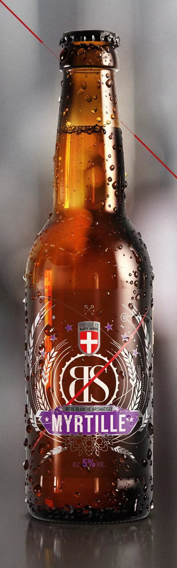 Birra biologica bianca con mirtillo con malto e luppolo 5% 75cl origine alta savoia brasseurs savoyards