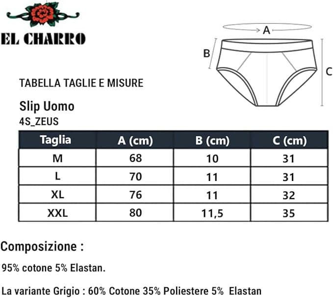 Slip Uomo Charro Con Elastico in Cotone in Slip ADAMO INTIMO e CASA - Bagheria, commercioVirtuoso.it
