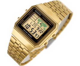 Orologio Casio unisex, A-500WGA-1D, versione gold con fusi orari, acciaio inossidabile, movimento al quarzo in Orologi da polso Loweconomy - Marineo, commercioVirtuoso.it