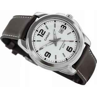 Orologio casio per uomo, MTP-1314L-7A, cinturino in pelle marrone, quadrante bianco con datario, movimento al quarzo in Orologi da polso Loweconomy - Marineo, commercioVirtuoso.it